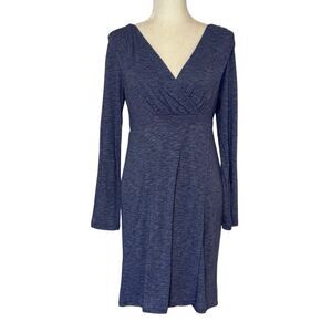 Athleta Blue Faux Wrap Knit Dress. Size Medium Petite. Excellent Condition!!